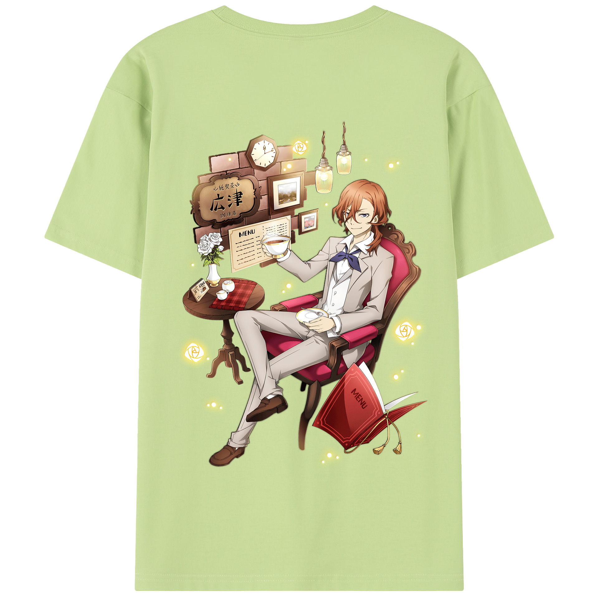 （画像用） 文豪ストレイドッグス Bungo Stray Dogs 綿100％半袖Tシャツ（背面プリント）